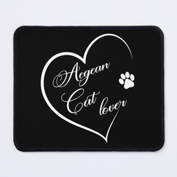 Item preview, Aegean cat lover with heart and paw white design designed and sold by EmeraldeaArt.