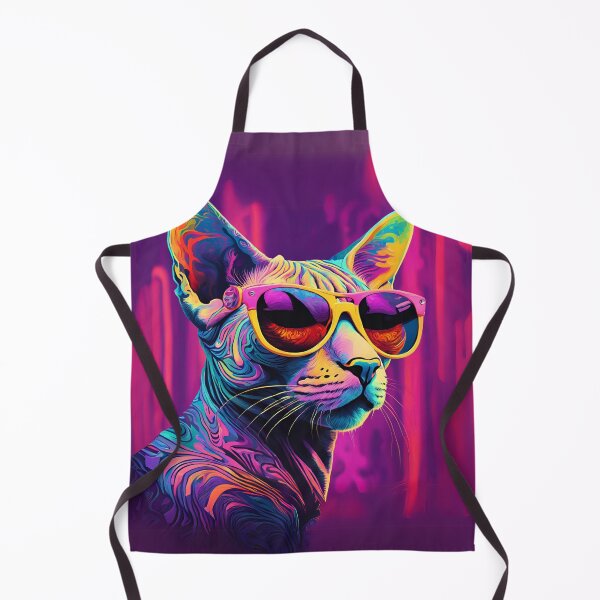 Aperçu de l'œuvre Chat Sphynx psychédélique avec des lunettes de soleil. créée et vendue par GlowUpLook.