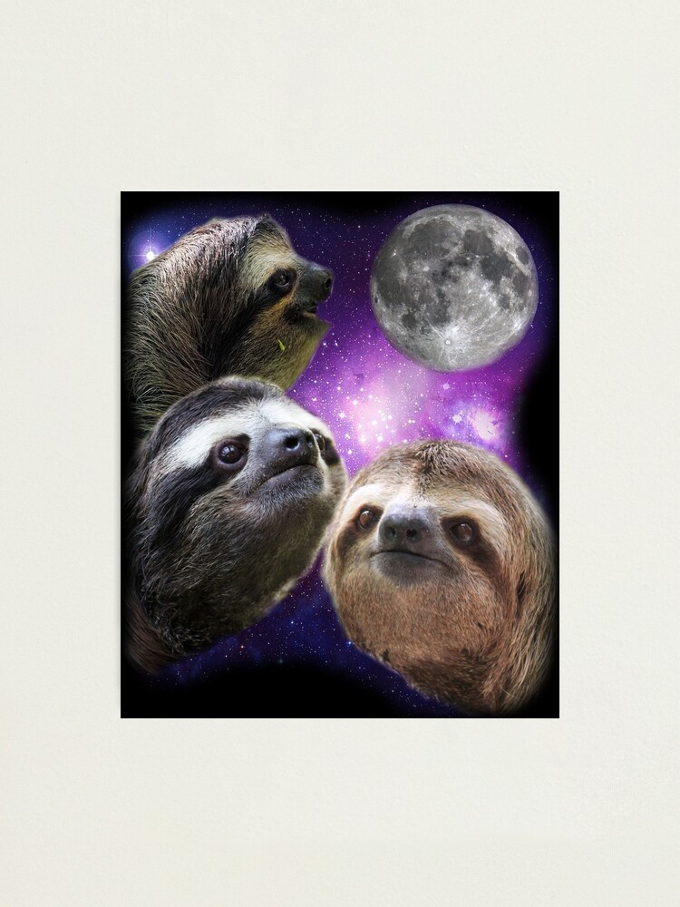 Sloth - Three Sloth Howling Moon Funny Parody T-Shirt