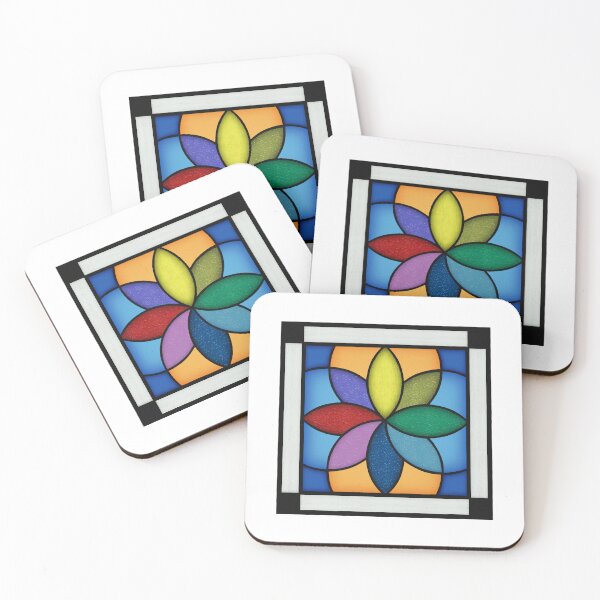 Item preview, Stained glass flower poster designed and sold by Z83Studio.