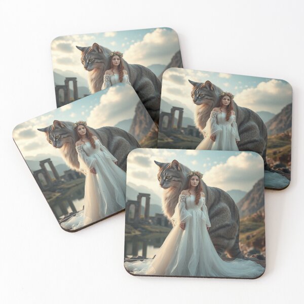 Item preview, Enchanting Bride with Giant Cat designed and sold by chamadesigner.