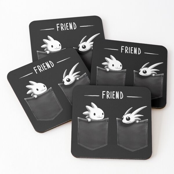 Item preview, Two playful cartoon creatures peeking out from black pockets  designed and sold by aminz4.