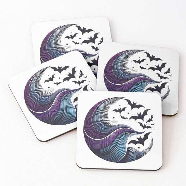 Item preview, Moonlit Bats in Flight with Mystical Crescent Design designed and sold by Pattamo1.