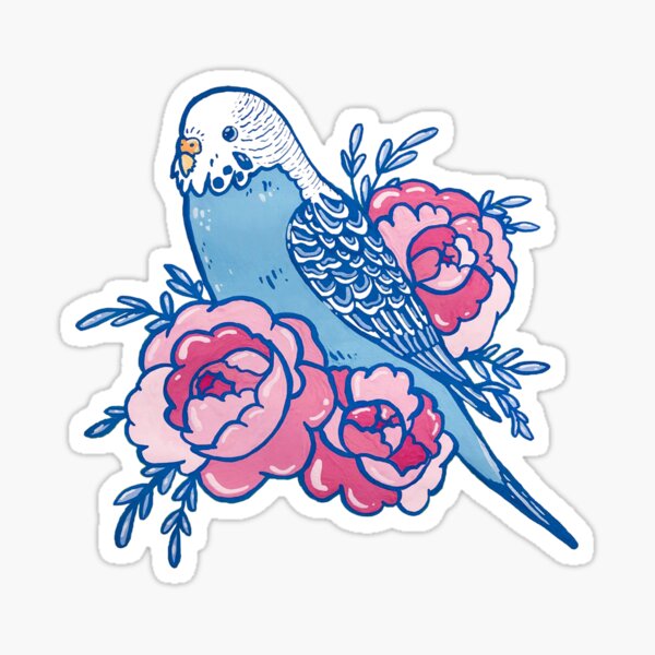 Pastel Budgie Sticker
