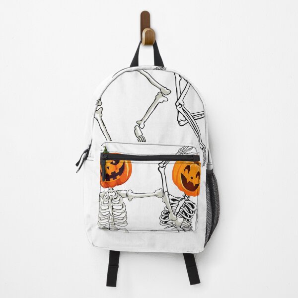 Item preview, Dancing pair of skeletons with pumpkins as heads designed and sold by BlissThreads.