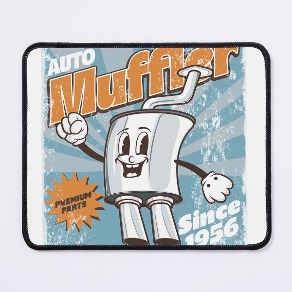 Item preview, Retro Auto Muffler Mascot T-Shirt and Sticker designed and sold by P1yu5h.