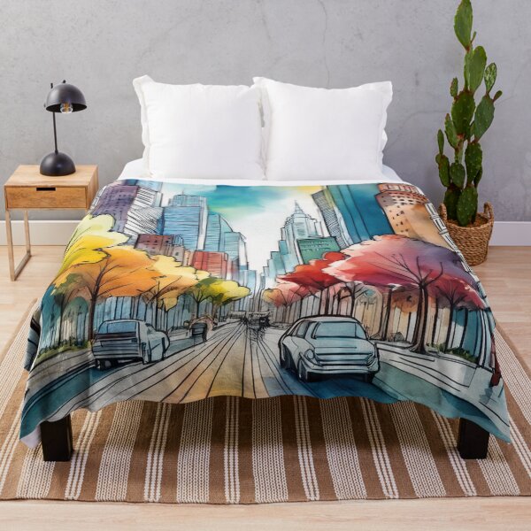 Item preview, Colourful Autumn City Street designed and sold by RaiyaTees.