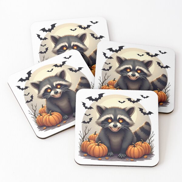 Item preview, Halloween raccoon with diabolic  eyes  designed and sold by kjp-design.