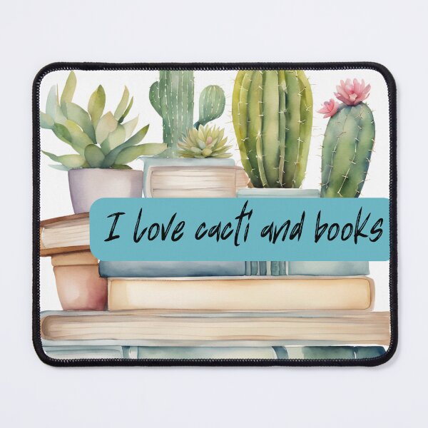 Item preview, Cacti in pots on books, I love books and cacti, vintage books, designed and sold by KolorellaS.