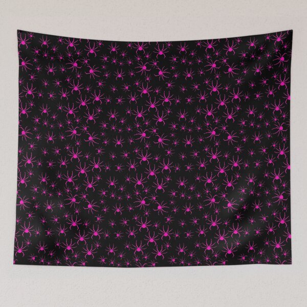 Item preview, hot pink spider pattern designed and sold by frauenbrauen.