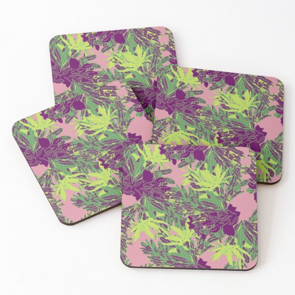 Item preview, Green-Pink Banksia Leaves - Dynamic Australian Bush Art Print, Winter Inspired designed and sold by Jay Dee Dearness.