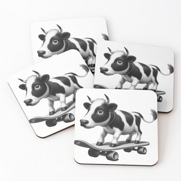 Item preview, Funny cow on a skateboard designed and sold by jumapa.