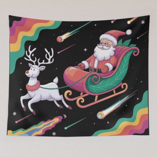 Item preview, Cosmic Santa Riding a Sleigh Through the Stars designed and sold by XquisiteFashion.