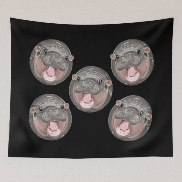 Item preview, Moo Deng baby hippo pattern designed and sold by SpiritedArtwork.