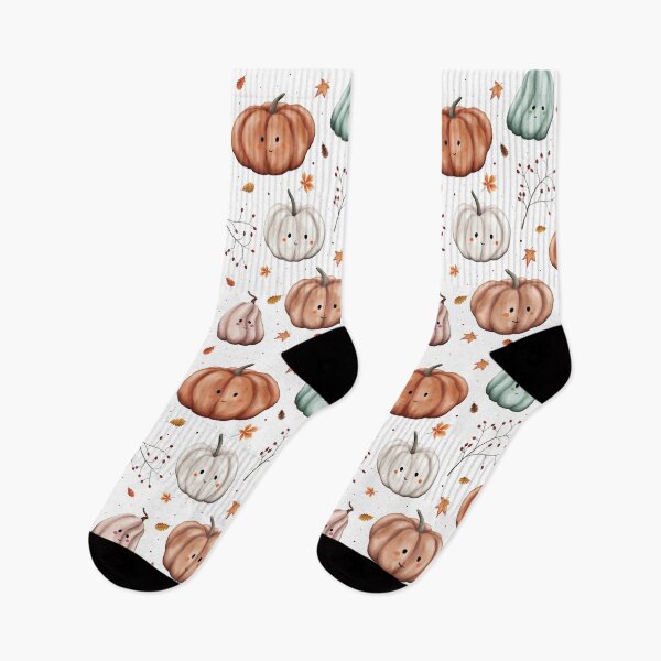 Item preview, Halloween, fall pattern of squashes and pumpkins with cute face designed and sold by Audrey Janvier | AJD.