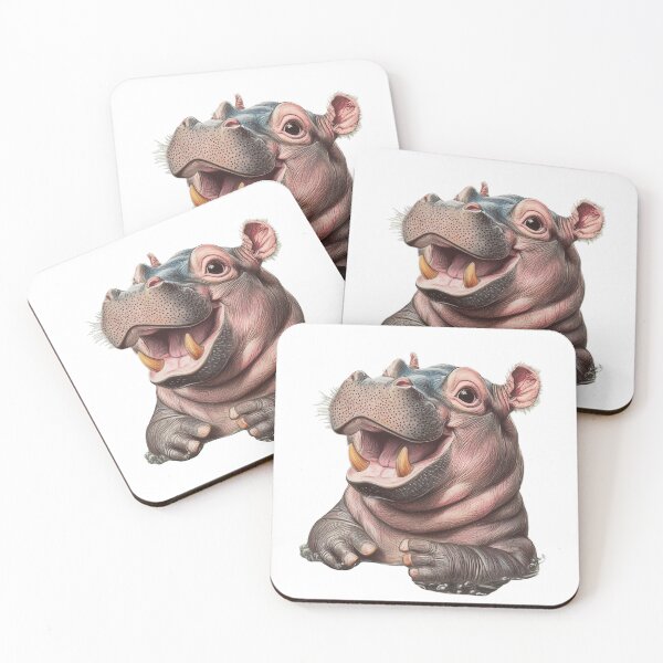 Item preview, Moo Deng : Cute Baby Hippo Colored Penciled designed and sold by ThaiArtShop.