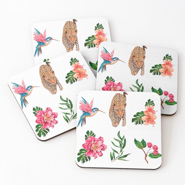 Item preview, Uma impressão tropical com folhagem exuberante, flamingos elegantes e padrões elegantes de leopardo, misturando a beleza da natureza com sofisticação. designed and sold by Gillberto.