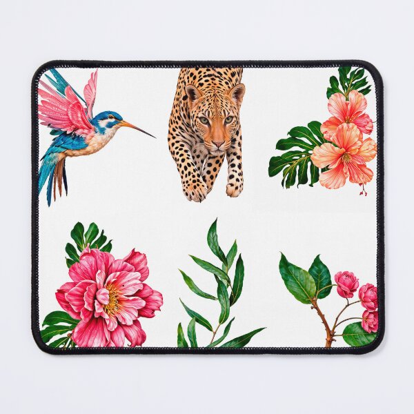 Item preview, Uma impressão tropical com folhagem exuberante, flamingos elegantes e padrões elegantes de leopardo, misturando a beleza da natureza com sofisticação. designed and sold by Gillberto.