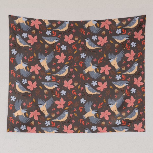 Item preview, Nuthatches in autumn designed and sold by OtterFactory.
