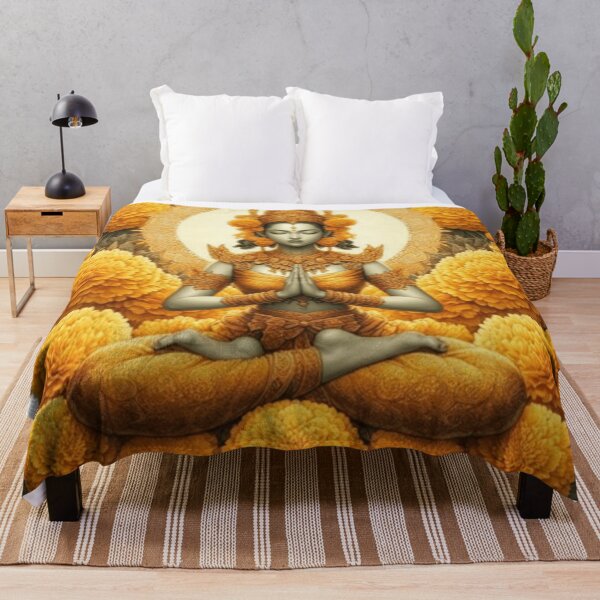 Item preview, Saffron Prayer - The Radiant Buddha designed and sold by desAIgns by Rosa.