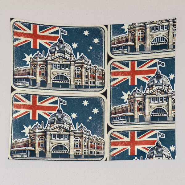 Item preview, Flinders Street Station Melbourne designed and sold by MuggyandMo.
