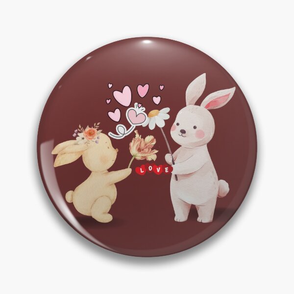Item preview, Love Blossoms: Adorable Bunnies Sharing Flowers designed and sold by ZapStickers.