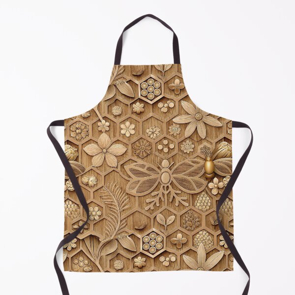 Item preview, laser carved pine-wood whimsical floral and bees designed and sold by sutja.