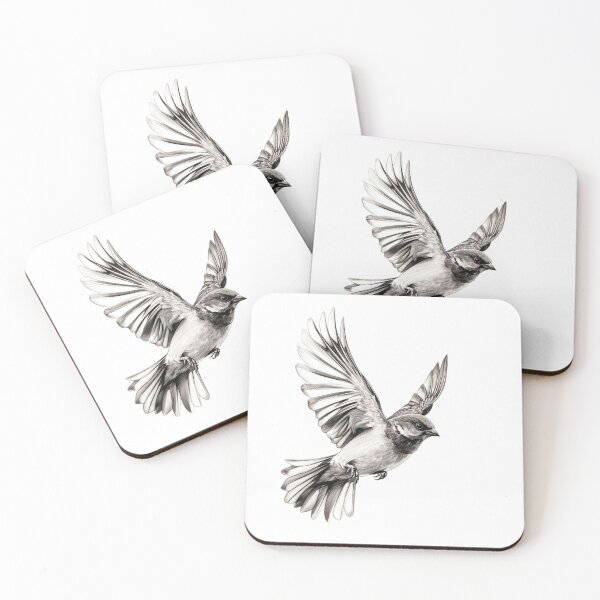Item preview, Black and white House Sparrow pencil drawing designed and sold by Pencil-Art.