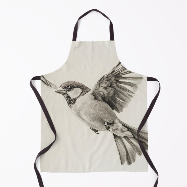 Item preview, Black and white House Sparrow pencil drawing designed and sold by Pencil-Art.