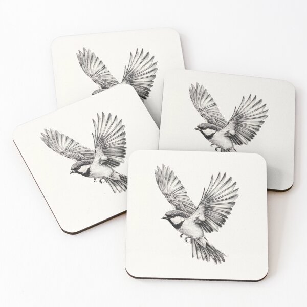 Item preview, Black and white House Sparrow pencil drawing designed and sold by Pencil-Art.