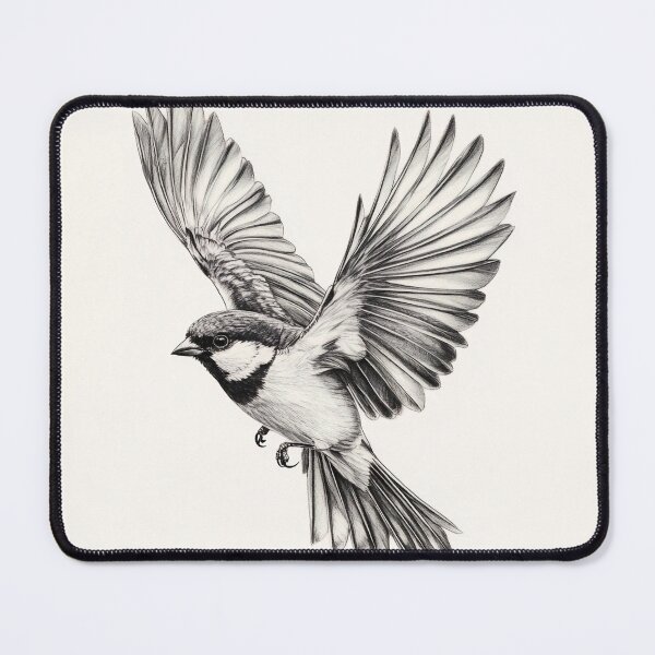 Item preview, Black and white House Sparrow pencil drawing designed and sold by Pencil-Art.