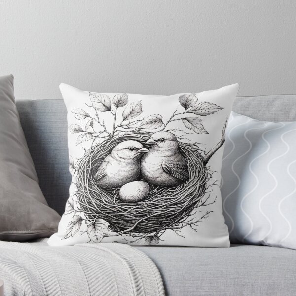 Item preview, Black and White Bird Pencil Drawing designed and sold by Pencil-Art.