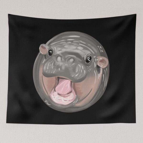 Item preview, El simpático hipopótamo pigmeo Moo Deng causa sensación viral designed and sold by SpiritedArtwork.