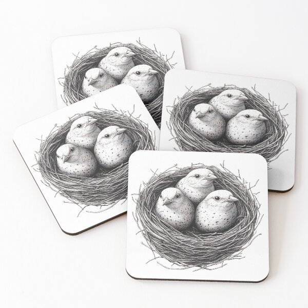 Item preview, Black and White Bird Pencil Drawing designed and sold by Pencil-Art.