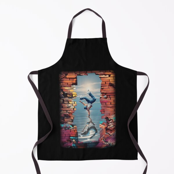 Item preview, Break Dancer On Ocean Brick Wall Graffiti Design designed and sold by Iiswaz.
