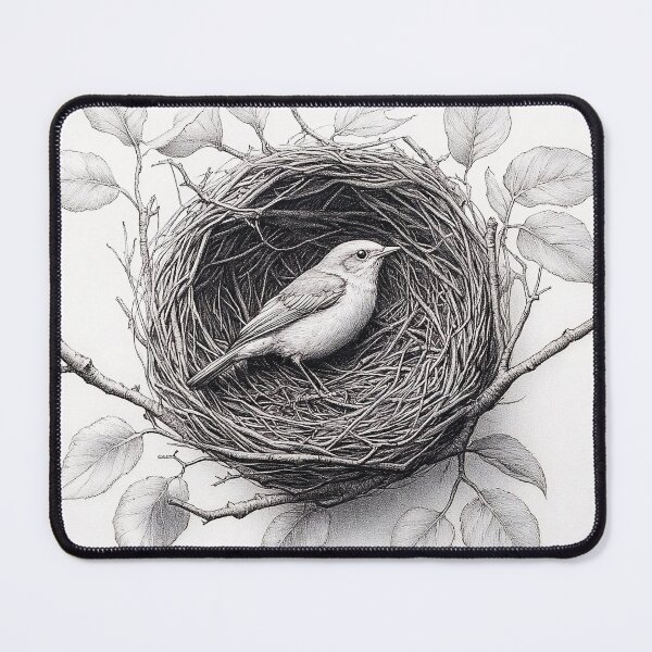 Item preview, Black and White Bird Pencil Drawing designed and sold by Pencil-Art.