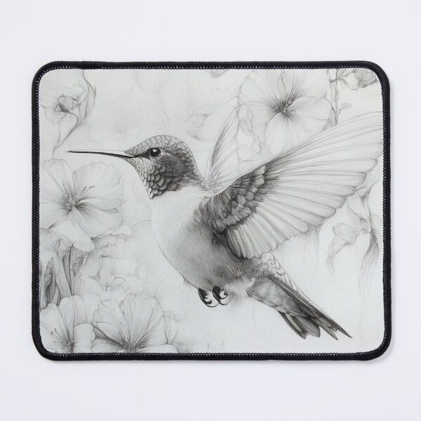 Item preview, Black and White Humming bird Pencil Drawing designed and sold by Pencil-Art.