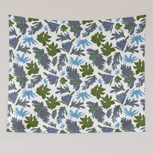 Item preview, Blue-White Banksia Leaves - Cool Eucalyptus Breeze Art Print, Blue Mountains Bushwalk designed and sold by Jay Dee Dearness.