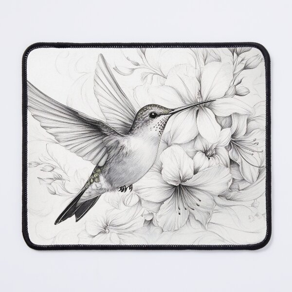 Item preview, Black and White Humming bird Pencil Drawing designed and sold by Pencil-Art.