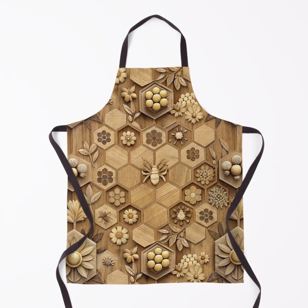 Item preview, pine-wood laser carved whimsical floral and bees designed and sold by sutja.