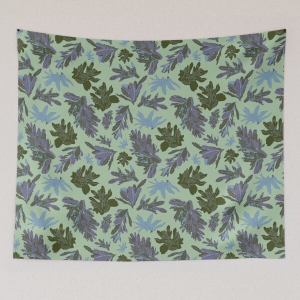 Item preview, Faded Blue-Green Banksia Leaves - Tranquil Winter Bushwalk Art Print, Blue Mountains Inspired designed and sold by Jay Dee Dearness.