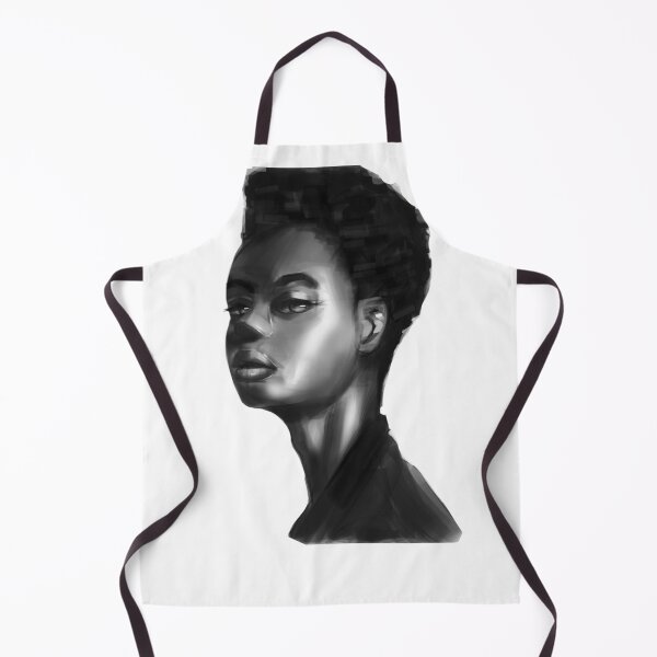 Item preview, Dark skin tone grey scale portrait designed and sold by Wish Design.