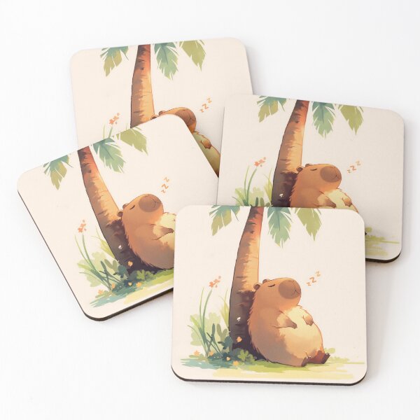 Item preview, Capybara Napping Under Palm Tree designed and sold by AshiraCreations.