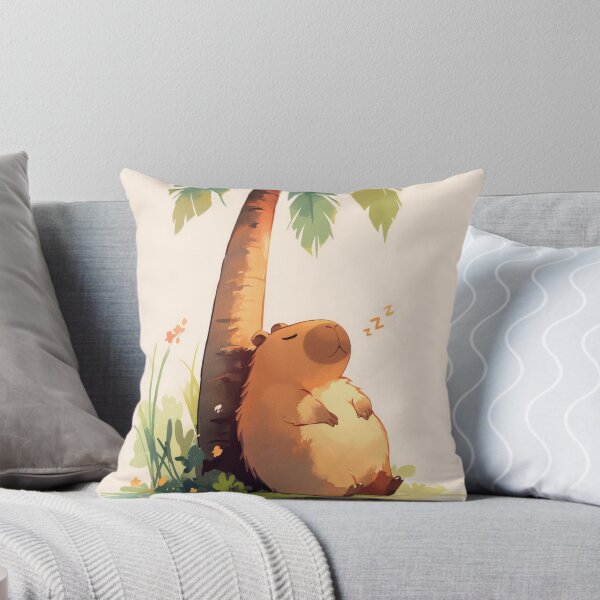 Item preview, Capybara Napping Under Palm Tree designed and sold by AshiraCreations.