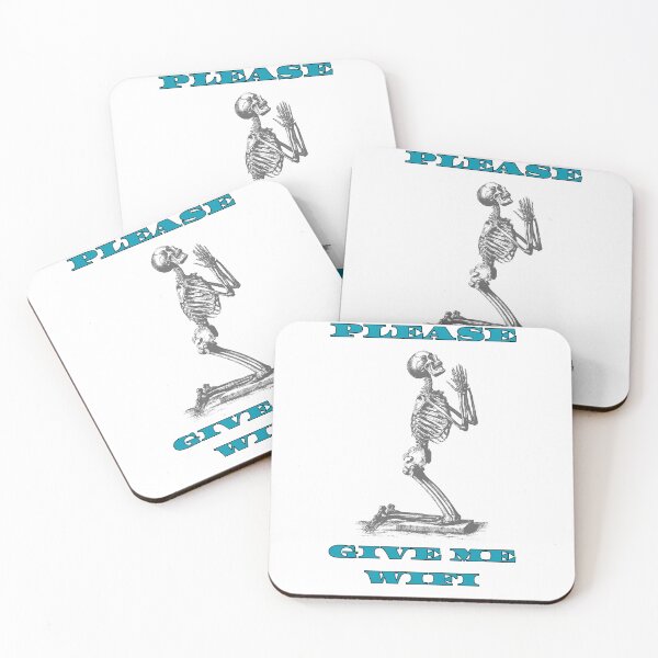 Item preview, Skeleton on his knees begging for WIFI humor meme. Perfect gift. designed and sold by StyleFused.