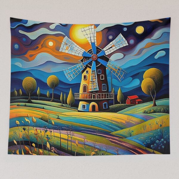 Item preview, Windmill at night 7 designed and sold by George Hutton Hunter.