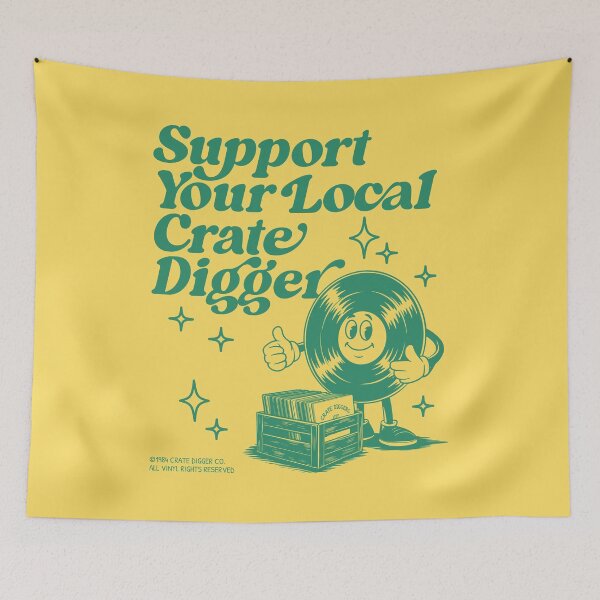 Item preview, Support Your Local Crate Digger, Vinyl Record Collectors designed and sold by emmjott.