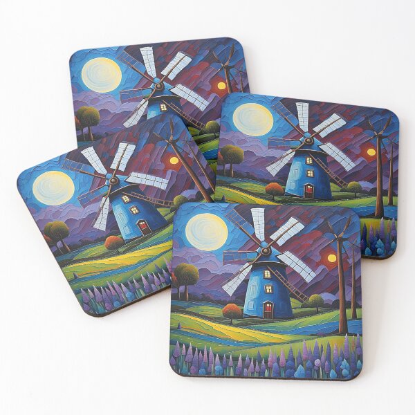 Item preview, Windmill at night 10 designed and sold by George Hutton Hunter.