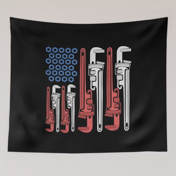 Artikelvorschau, Klempner amerikanische Flagge Rohrzange 4. Juli Klempnerei entworfen und verkauft von DSWShirts.