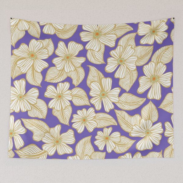 Item preview, Hand Drawn Purple Tropical Flower Swirl Pattern designed and sold by schorrnuff.